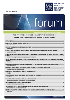 New Oxford Energy Forum – The Evolution of Carbon Markets and their Role in Climate Mitigation and Sustainable Development – Issue 132