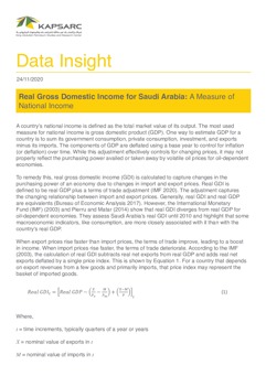 Real Gross Domestic Income for Saudi Arabia: A Measure of National Income (1)