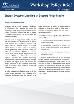 Energy systems modeling to support policy making (1)