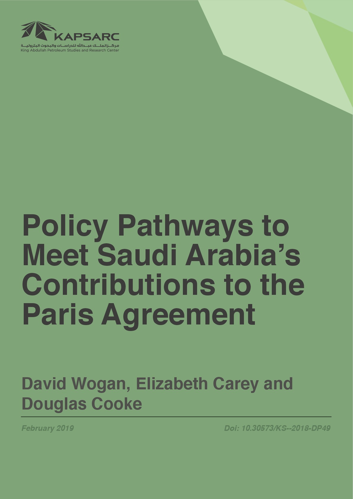 Policy Pathways to Meet Saudi Arabia&#8217;s Contribution to the Paris Agreement (1)