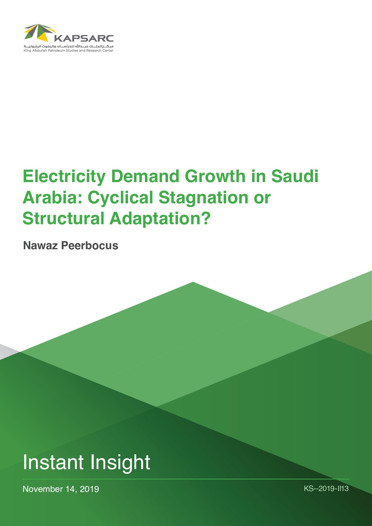 Electricity Demand Growth in Saudi Arabia: Cyclical Stagnation or Structural Adaptation? (1)