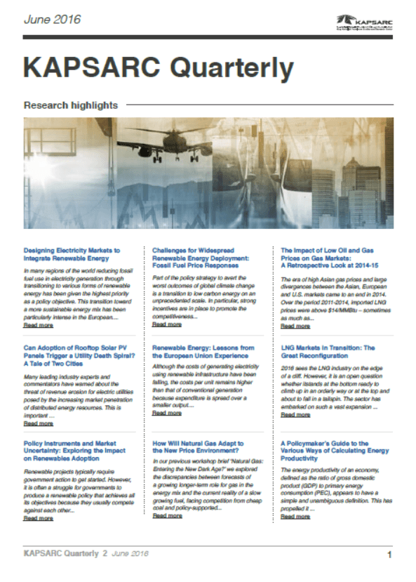 Latest KAPSARC research update focuses on renewables policy