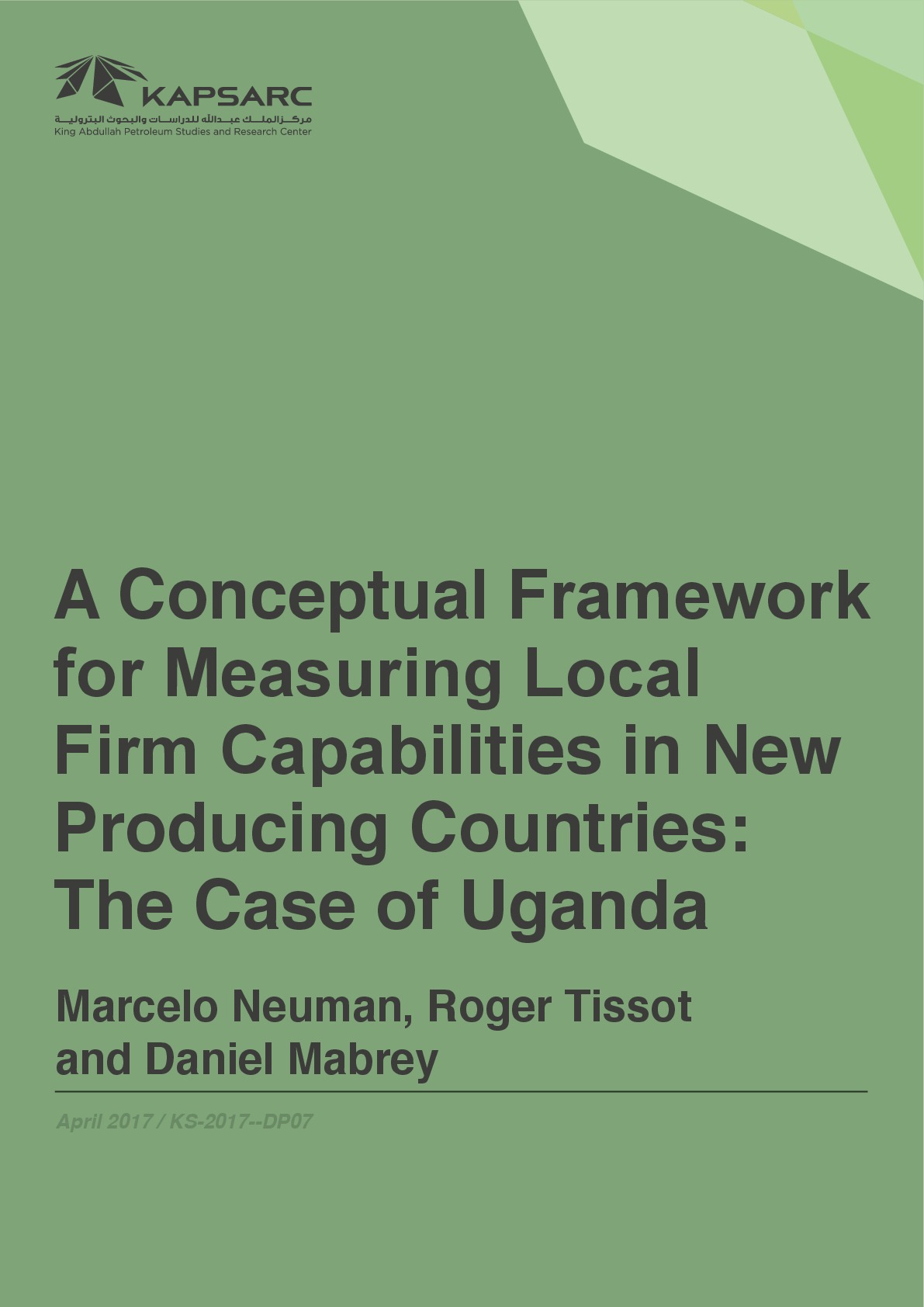 A Conceptual Framework for Measuring Local Firm Capabilities in New Producing Countries: The Case of Uganda
