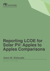 Reporting LCOE for Solar PV: Apples to Apples Comparisons