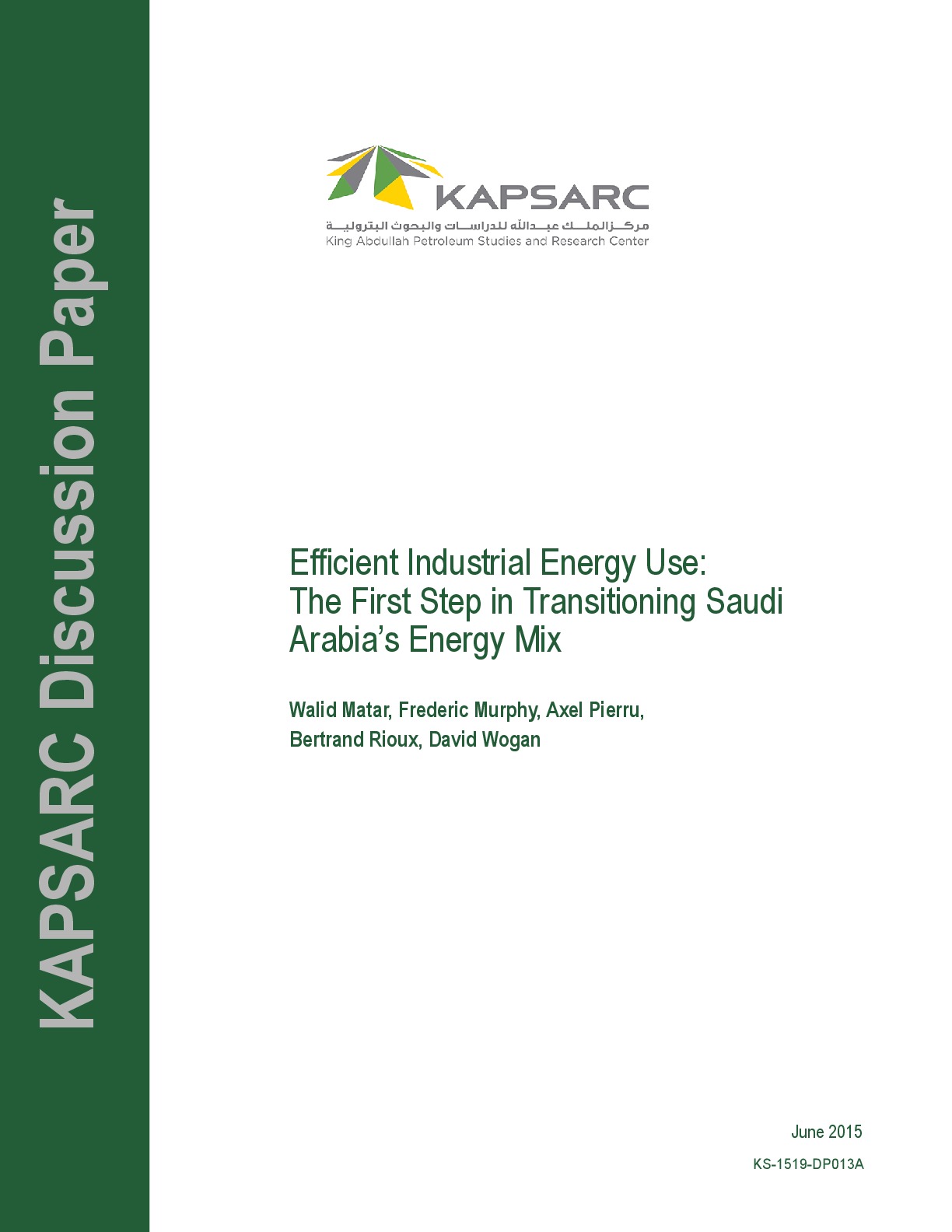 Efficient Industrial Energy Use: The First Step in Transitioning Saudi Arabia’s Energy Mix