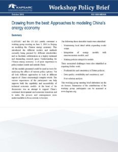 Drawing from the best: Approaches to modeling China’s energy economy