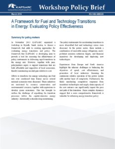 A Framework for Fuel and Technology Transitions in Energy: Evaluating Policy Effectiveness
