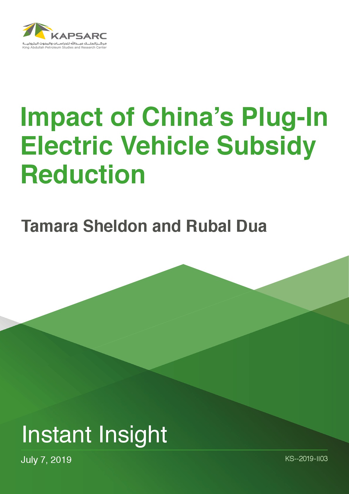 Impact of China’s PlugIn Electric Vehicle Subsidy Reduction KAPSARC