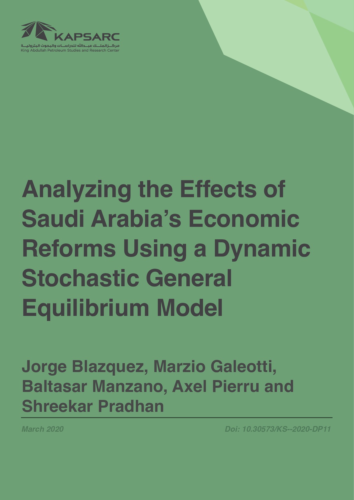 Analyzing the Effects of Saudi Arabia’s Economic Reforms Using a Dynamic Stochastic General Equilibrium Model