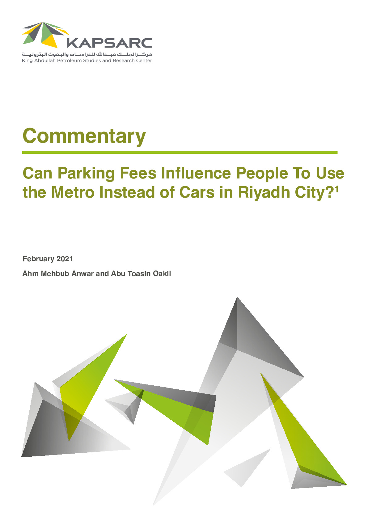 Can Parking Fees Influence People to Use the Metro Instead of Cars in Riyadh City?