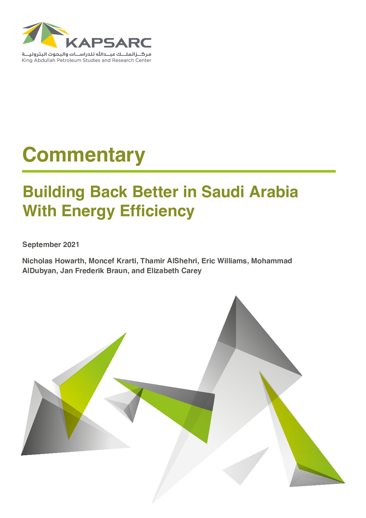 Building Back Better in Saudi Arabia With Energy Efficiency