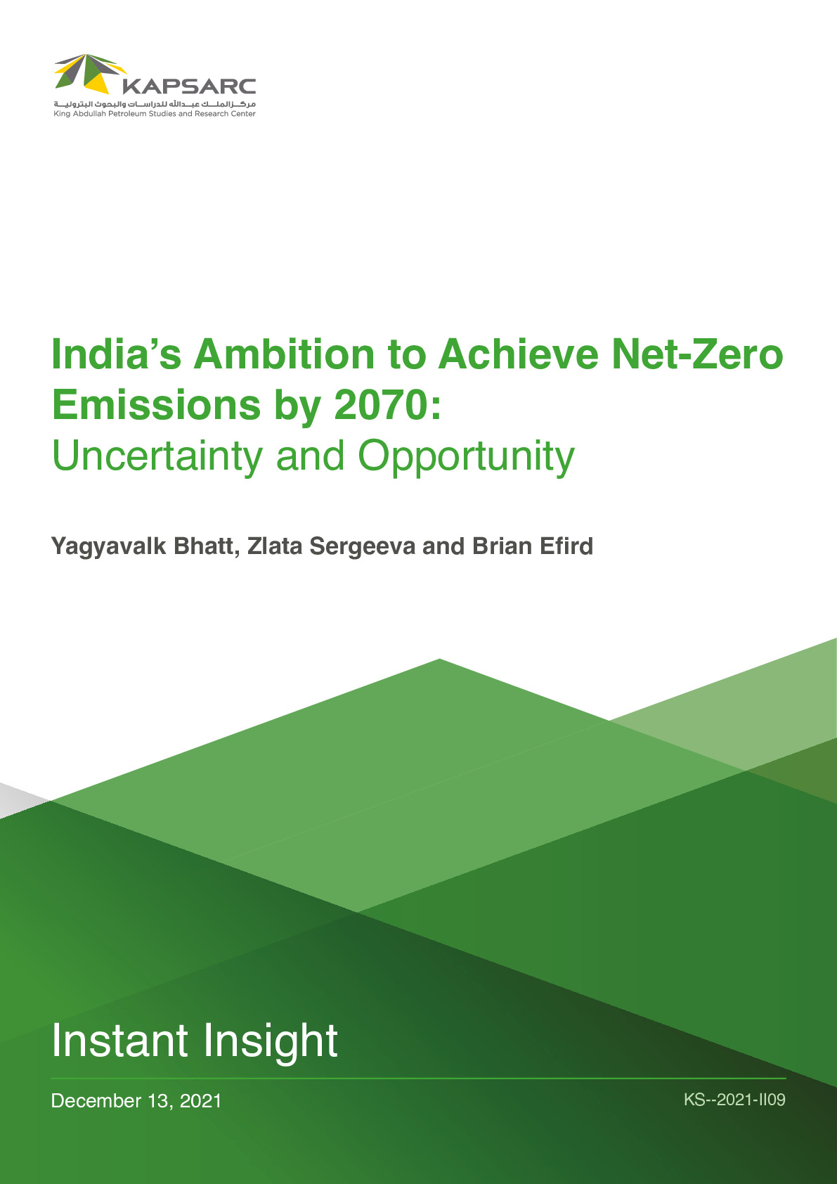 India’s Ambition to Achieve Net-Zero Emissions by 2070: Uncertainty and Opportunity
