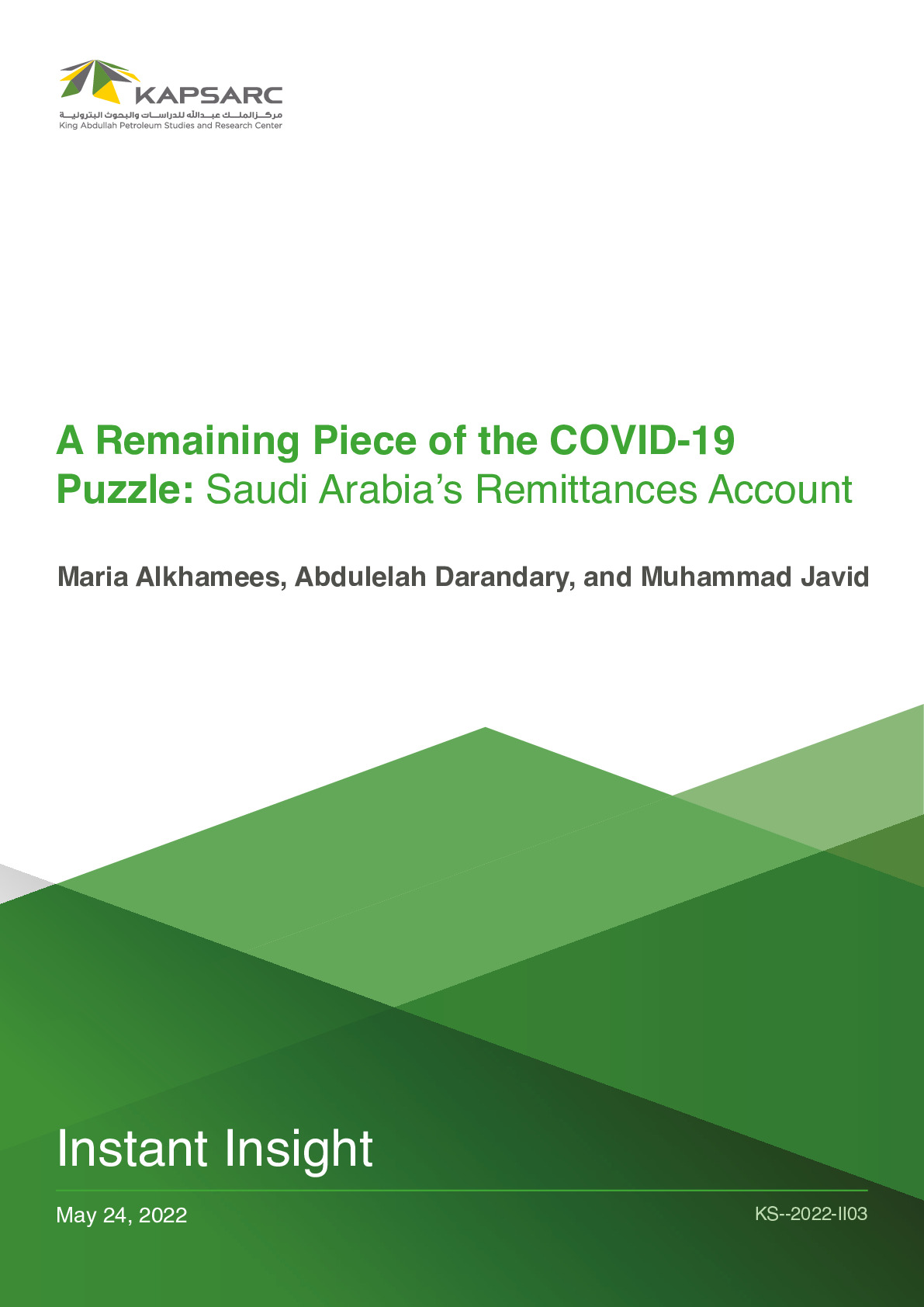 A Remaining Piece of the COVID-19 Puzzle: Saudi Arabia’s Remittances Account