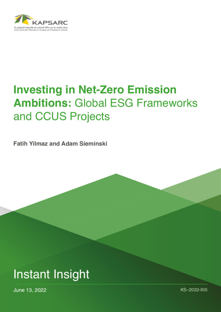 Investing in Net-Zero Emission Ambitions: Global ESG Frameworks and CCUS Projects