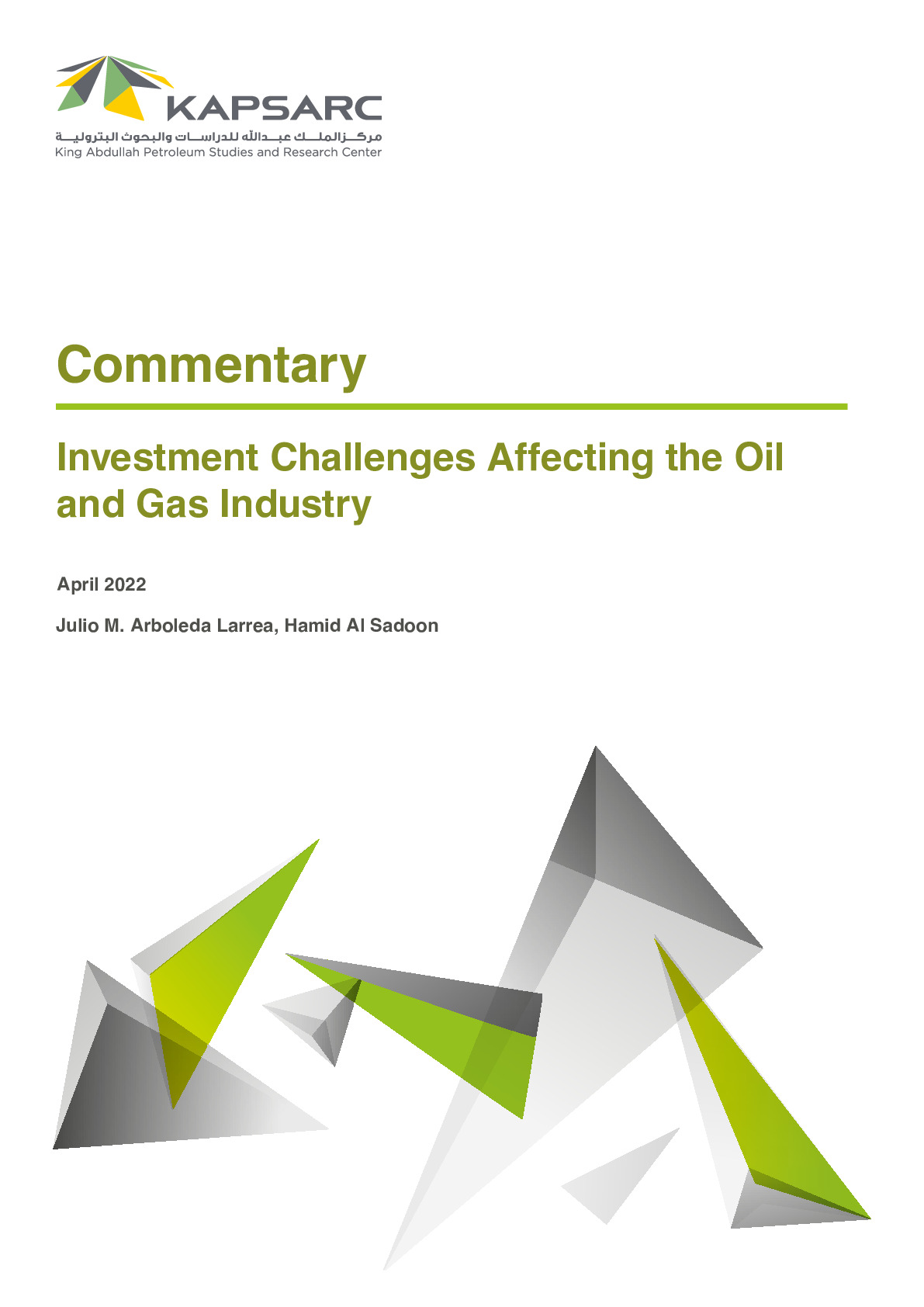 Investment Challenges Affecting the Oil and Gas Industry