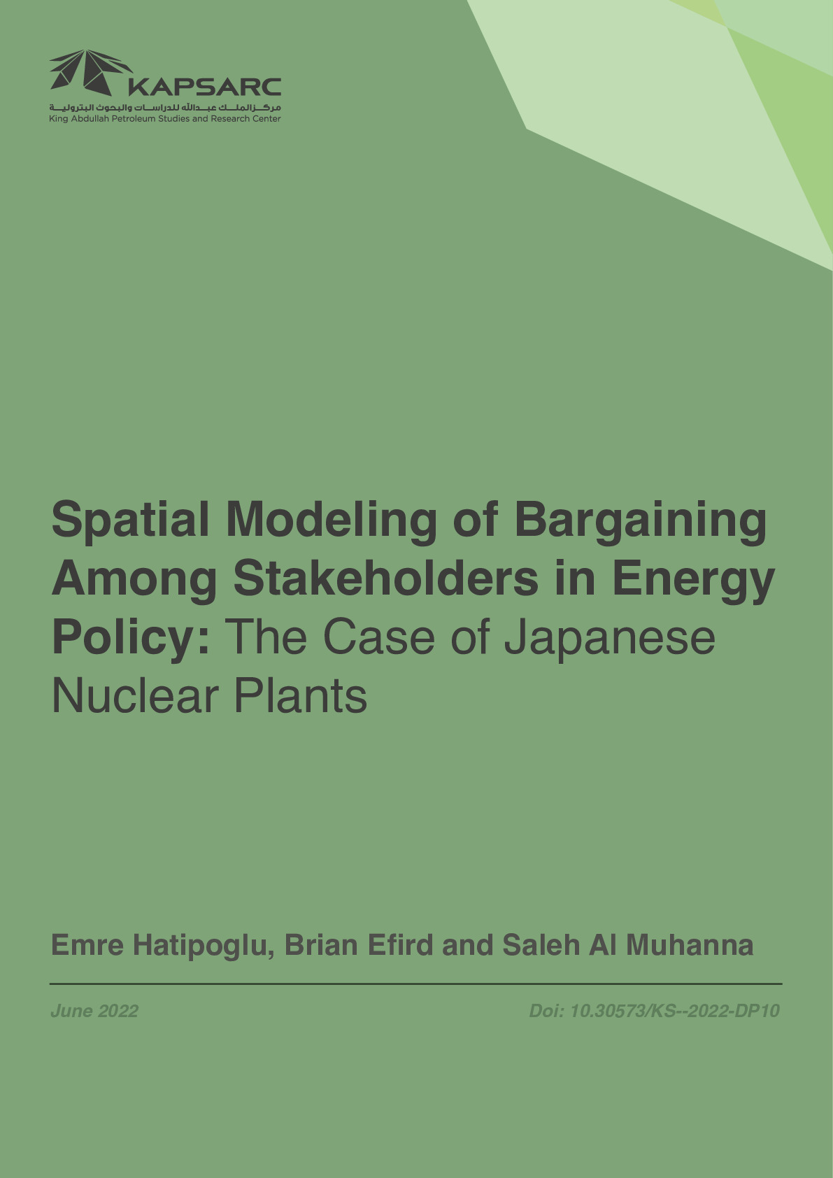 Spatial Modeling of Bargaining Among Stakeholders in Energy Policy: The Case of Japanese Nuclear Plants