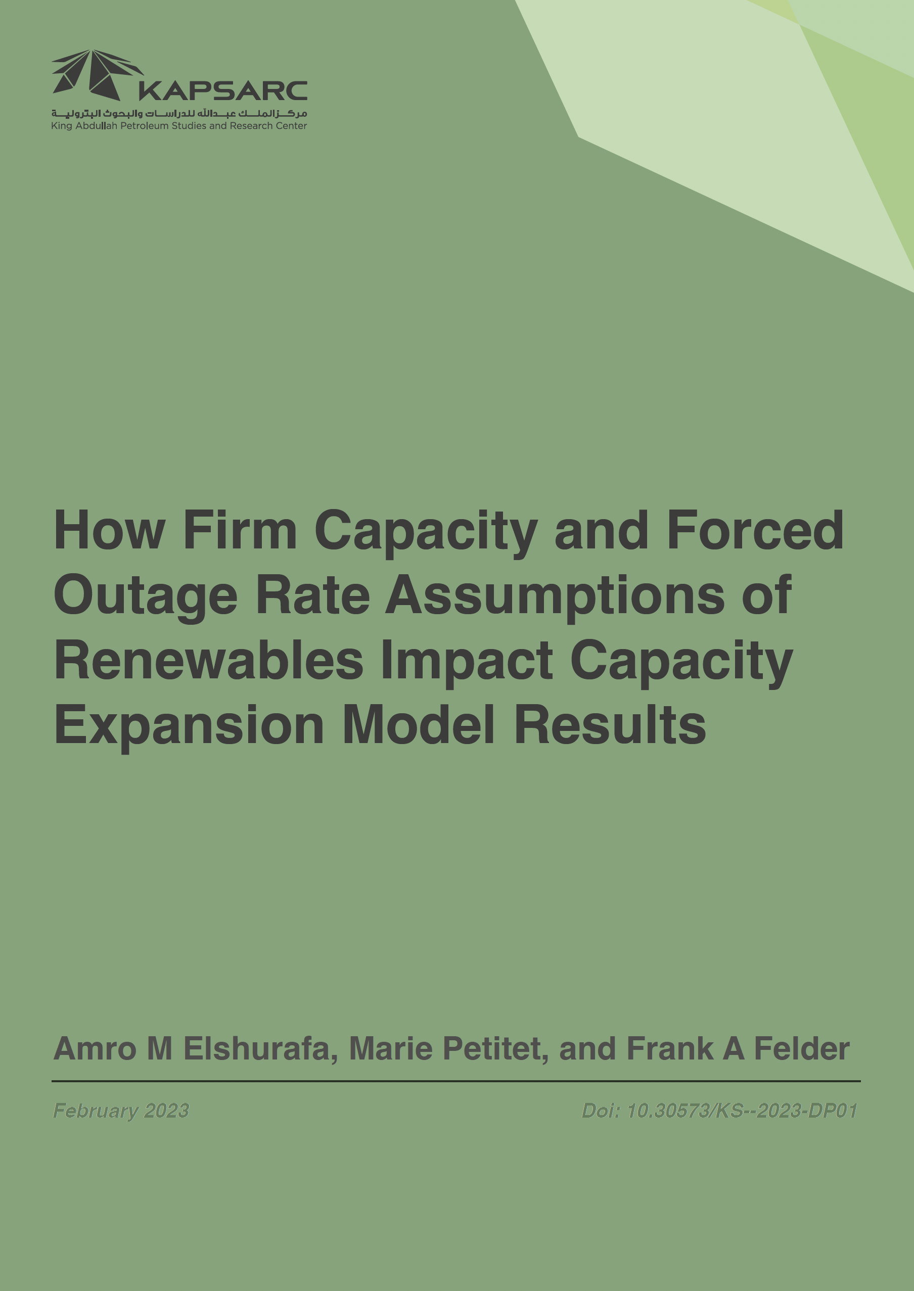 How Firm Capacity and Forced Outage Rate Assumptions of Renewables Impact Capacity Expansion Model Results