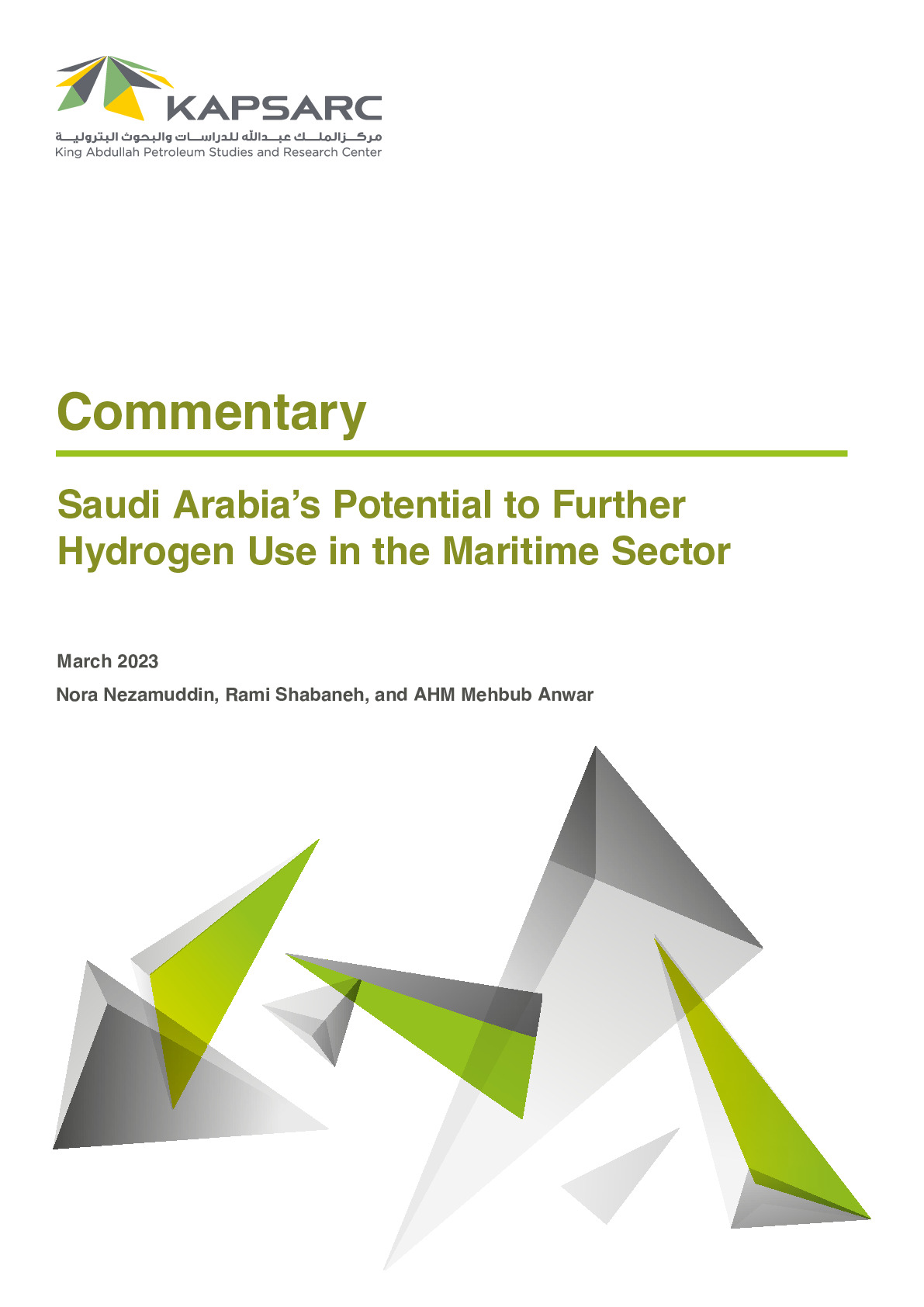 Saudi Arabia’s Potential to Further Hydrogen Use in the Maritime Sector