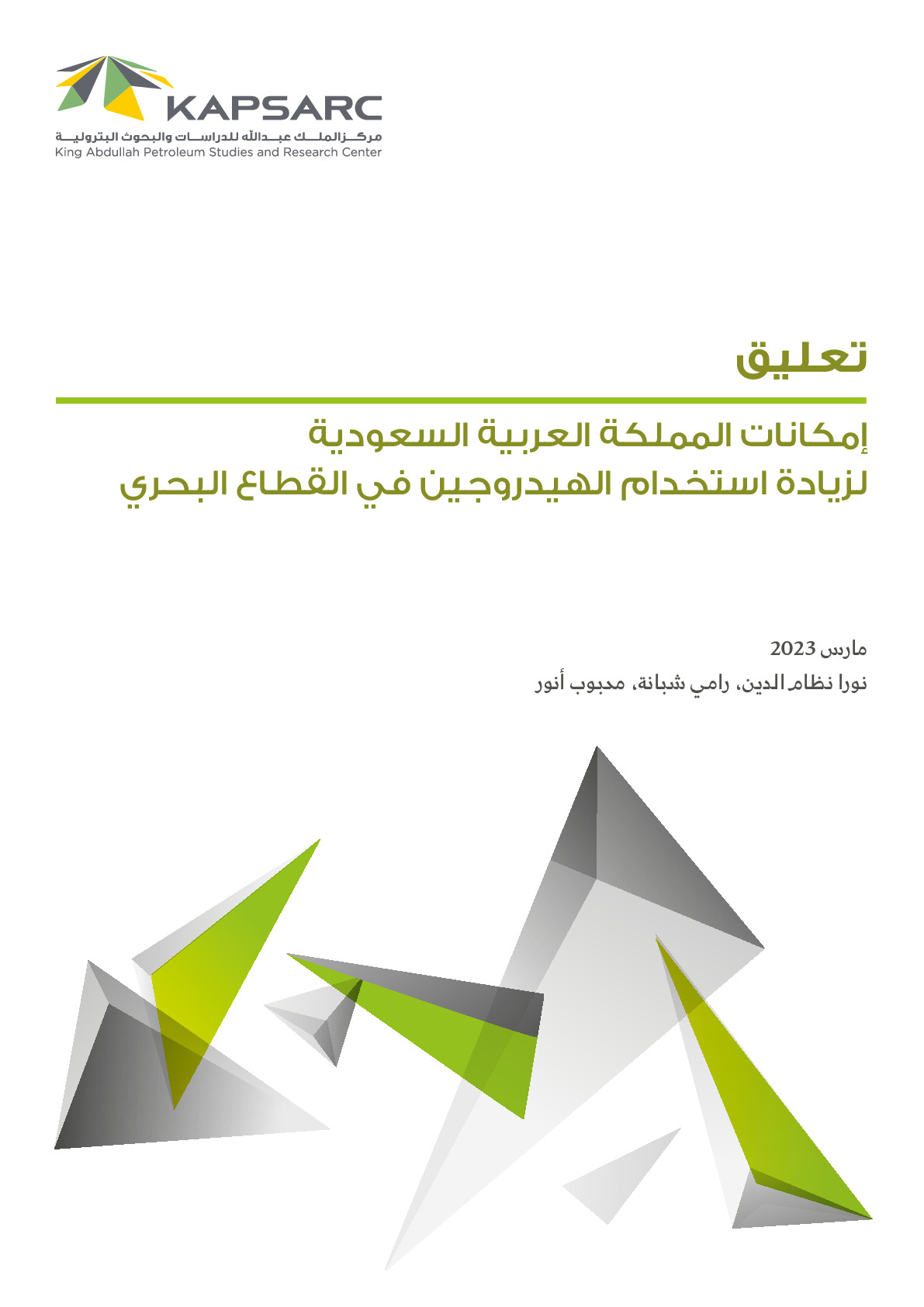 إمكانات المملكة العربية السعودية لزيادة استخدام الهيدروجين في القطاع البحري