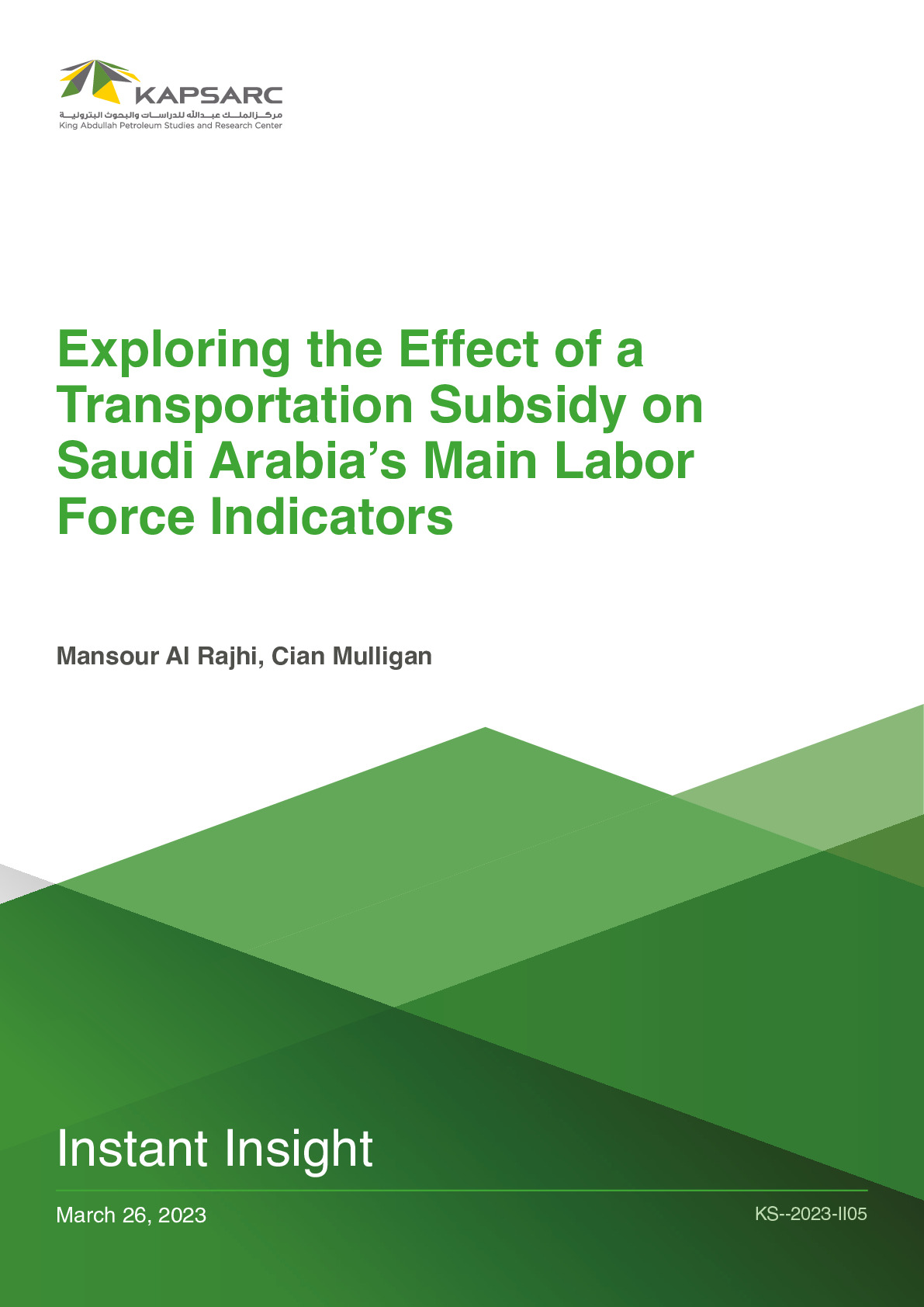 Exploring the Effect of a Transportation Subsidy on Saudi Arabia’s Main Labor Force Indicators