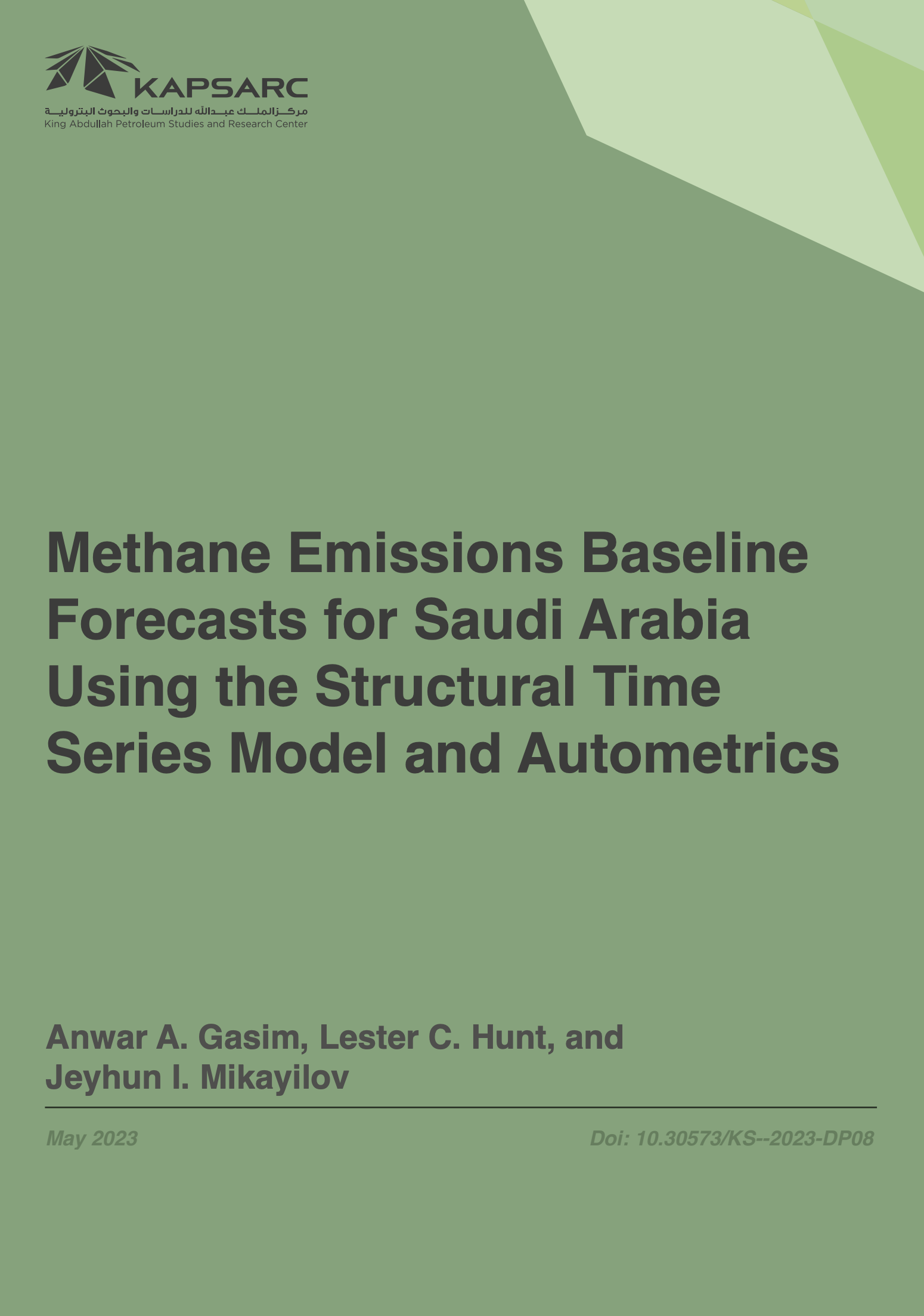 Methane Emissions Baseline Forecasts for Saudi Arabia Using the Structural Time Series Model and Autometrics