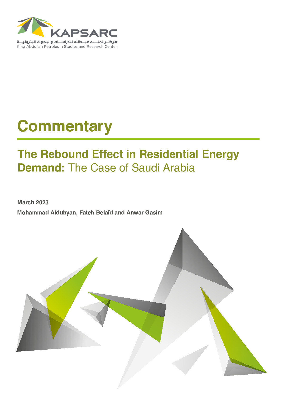 The Rebound Effect in Residential Energy Demand: The Case of Saudi Arabia