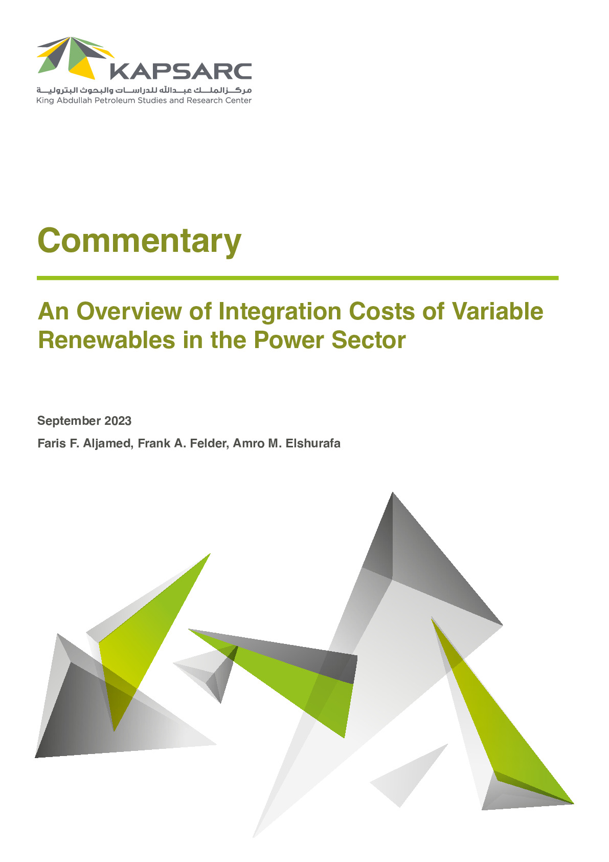 An Overview of Integration Costs of Variable Renewables in the Power Sector